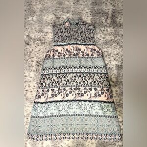 City Triangles Pastel Floral Tiered Midi Dress